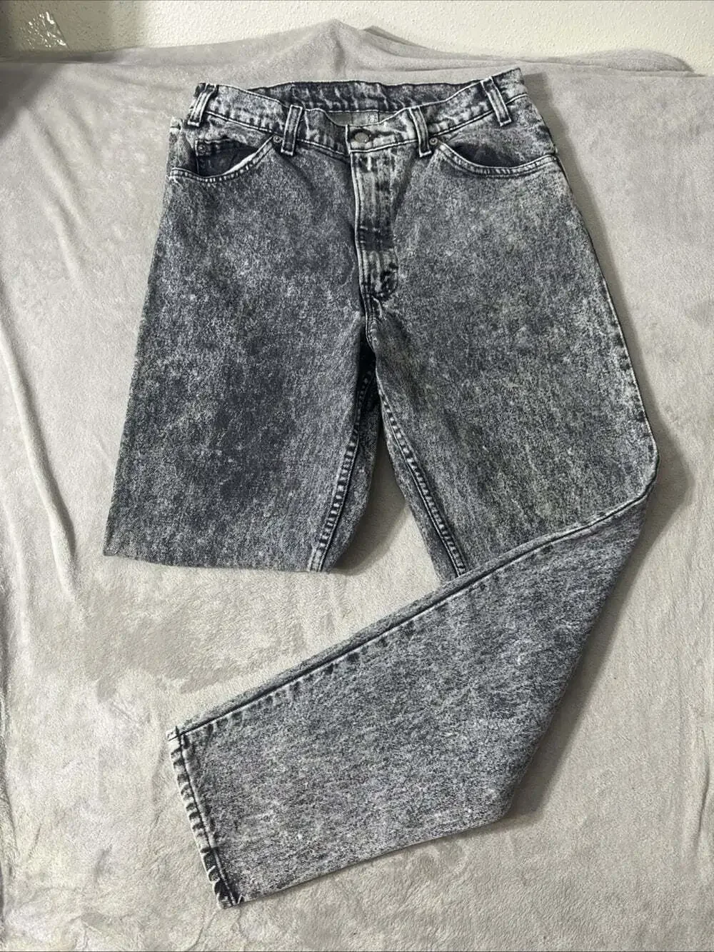 Vintage 90s Levi’s 550 Jeans 34x32 Black Acid Wash Made USA Relaxed Fit